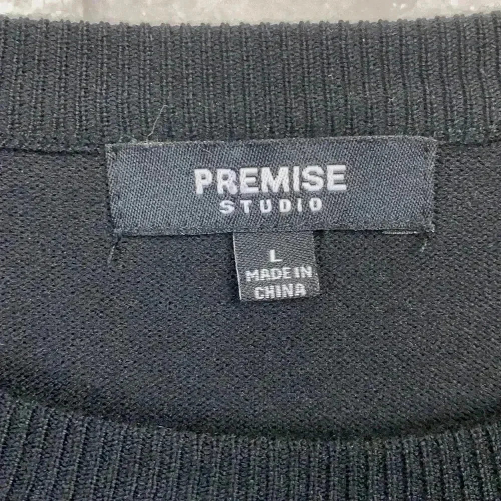 Premise Studio black knit sweater & bling sleeves top shirt